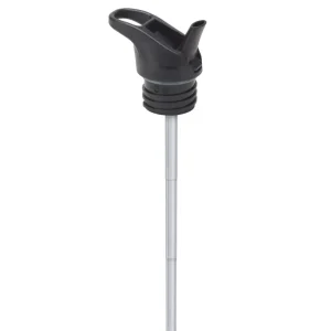 Classic Flip Seal Sport Cap med teleskop sugerør i rustfri stål, Black