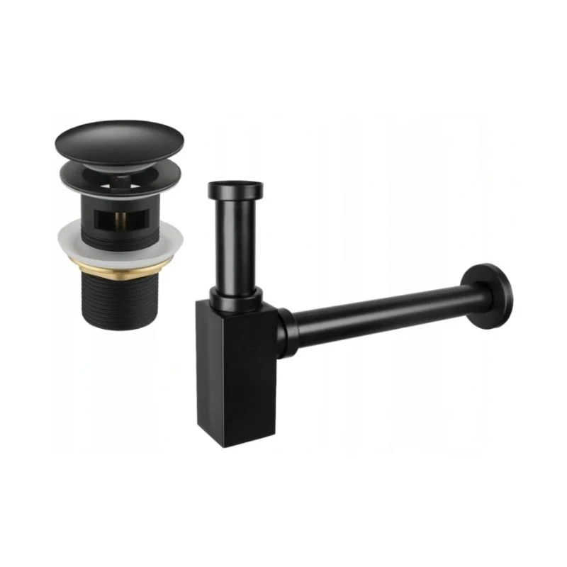 Mexen Square halvautomatisk vaskesifon i ebony, 1 stk.