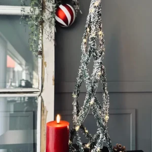 Julekegle med LED lys - H 60cm