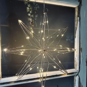 Julestjerne med LED Lys 40cm - timerfunktion