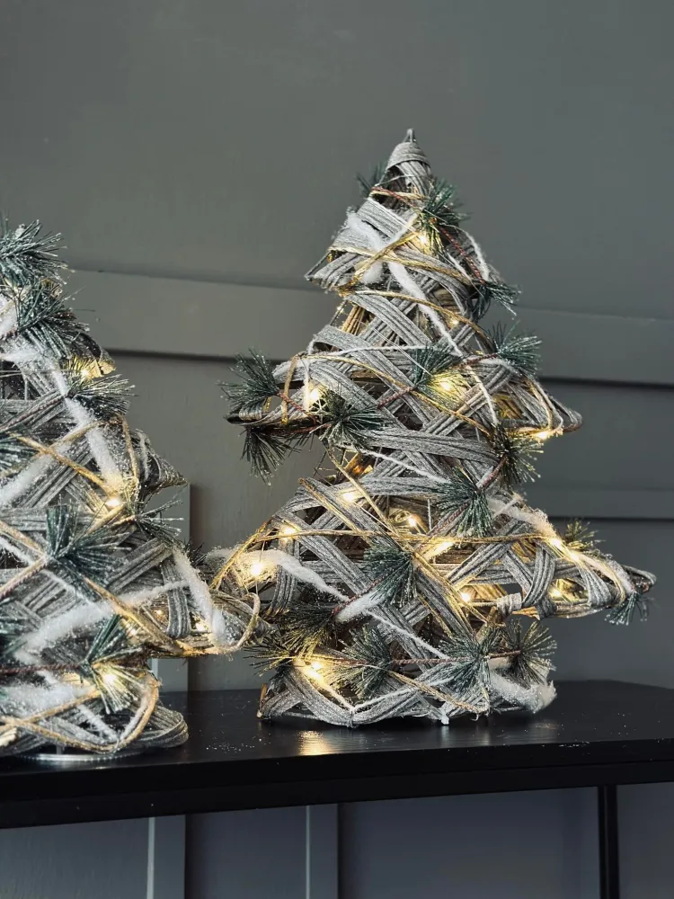 Juletræ med LED lys og gran - 40cm