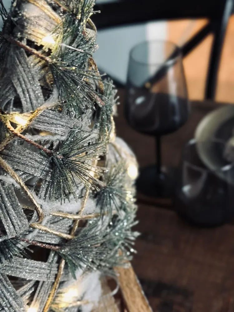 Juletræ med LED lys og gran - 40cm