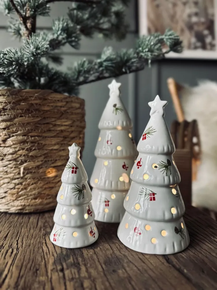 Juletræer 3 stk med LED lys
