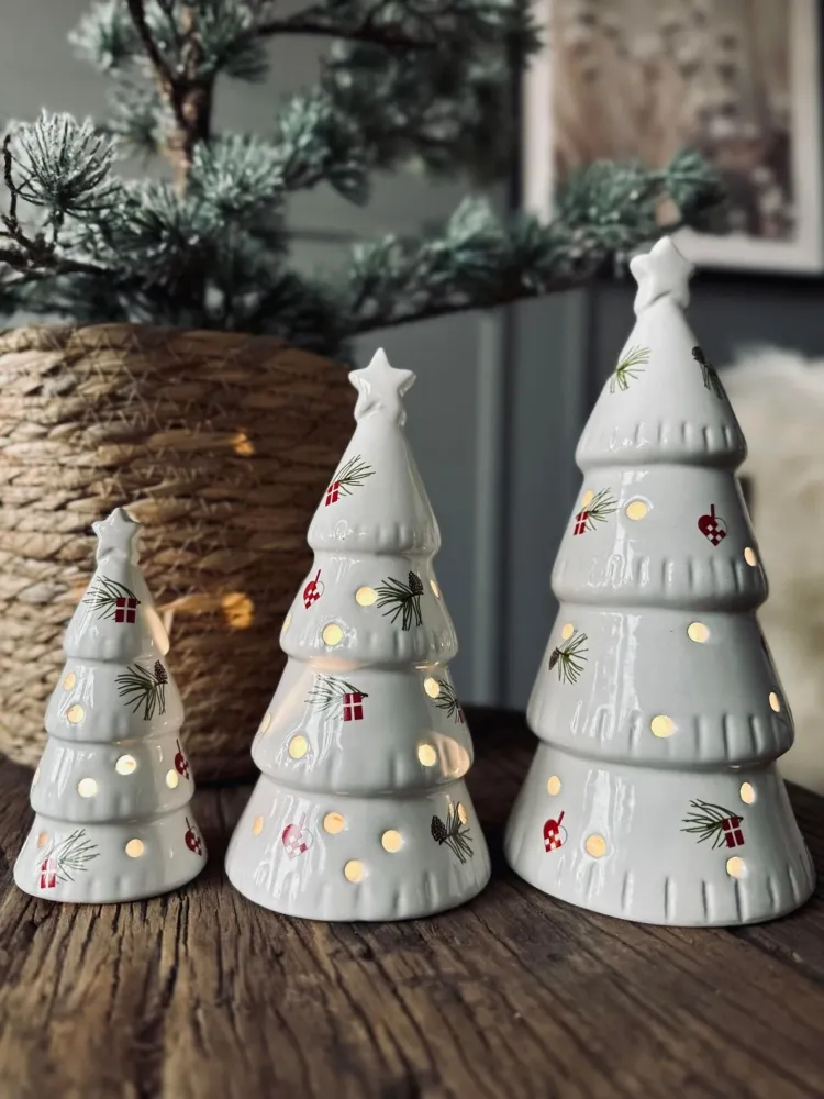 Juletræer 3 stk med LED lys