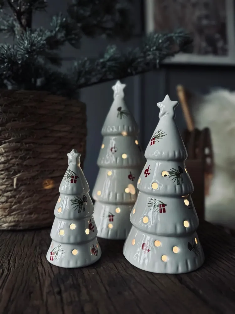 Juletræer 3 stk med LED lys
