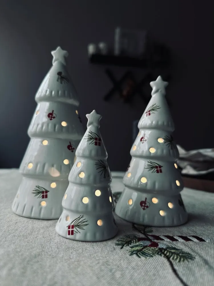 Juletræer 3 stk med LED lys