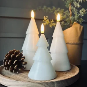 LED Juletræ 3 stk m.fjernbetjening Hvid