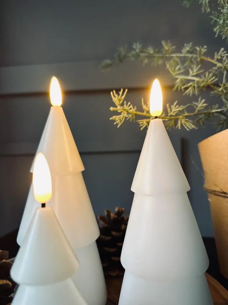 LED Juletræ 3 stk m.fjernbetjening Hvid