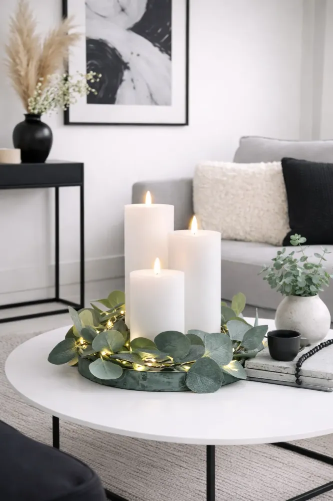 Lyskæde med eucalyptus