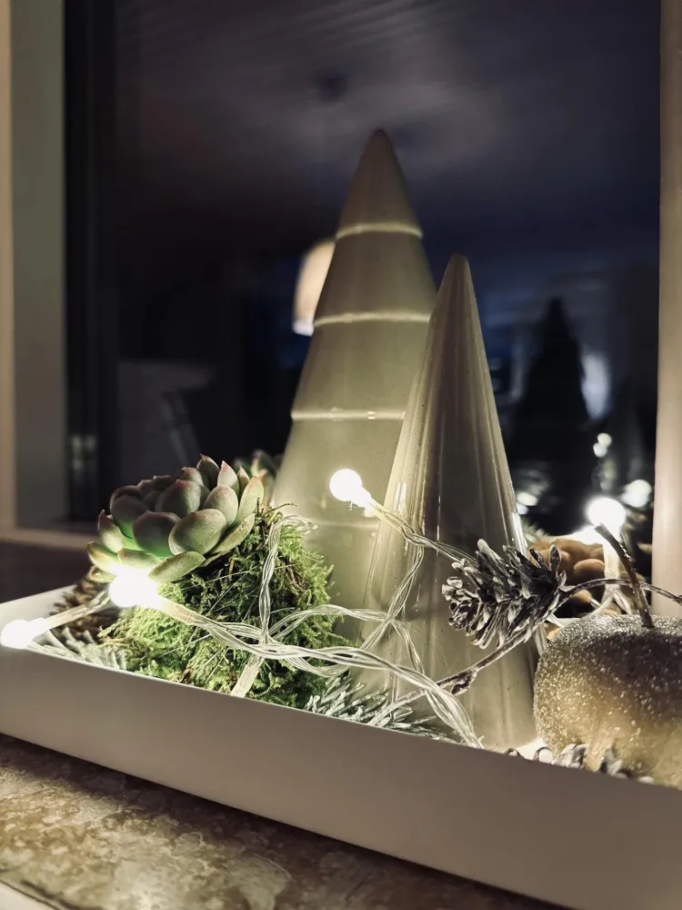 Lyskæde med 10 hvide LED dots - batteriboks