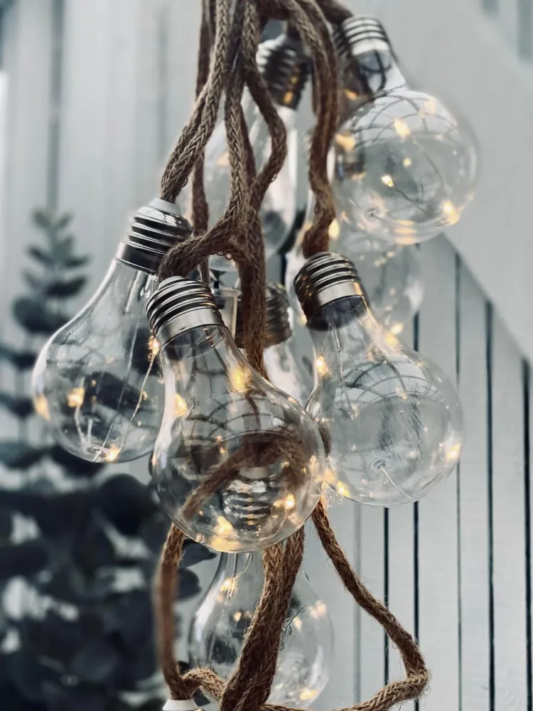 Lyskæde NATURE - 10 Led lys med batteriboks og timer