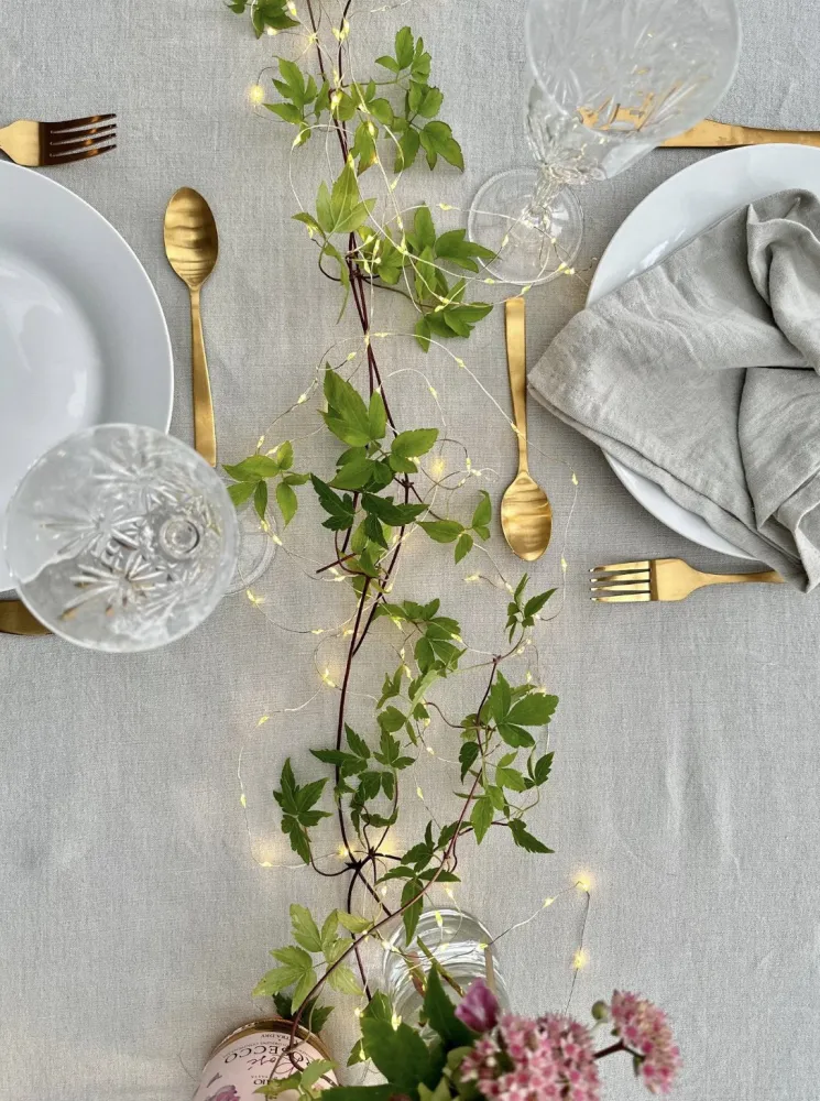 Lyskæde silver wire med 100 LED Lys