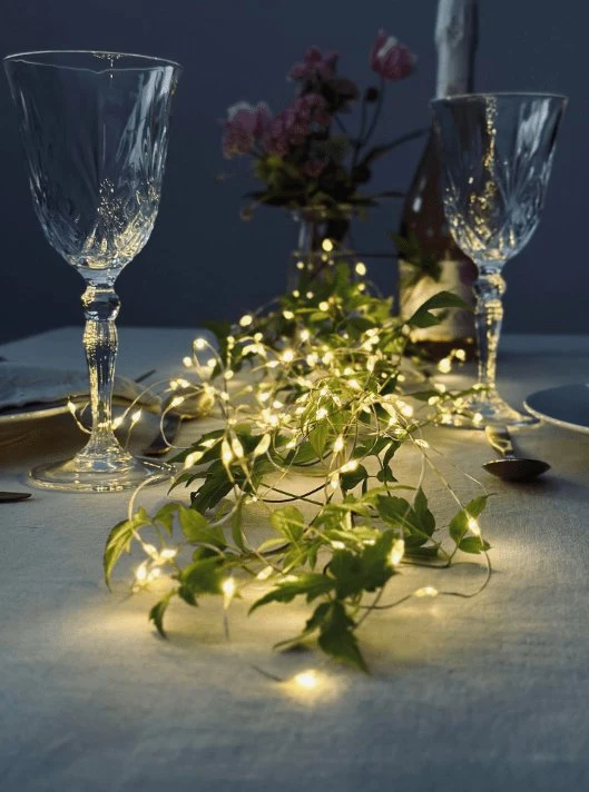 Lyskæde silver wire med 80 LED Lys