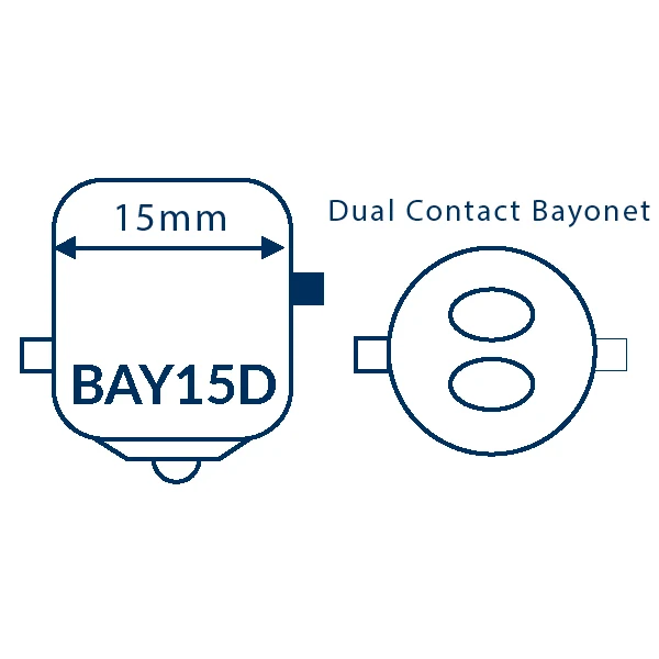 1852, LED Lanterne Pære BAY15D Ø23x55mm 10-36Vdc, 3,2W, 2 stk