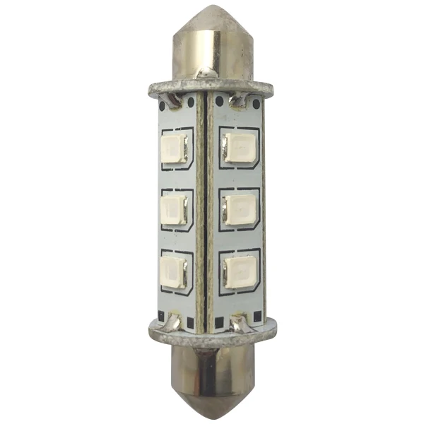 1852, LED pinolpære 42mm 10-36Vdc grøn, 2 stk, 1,2 W, 120 lumen