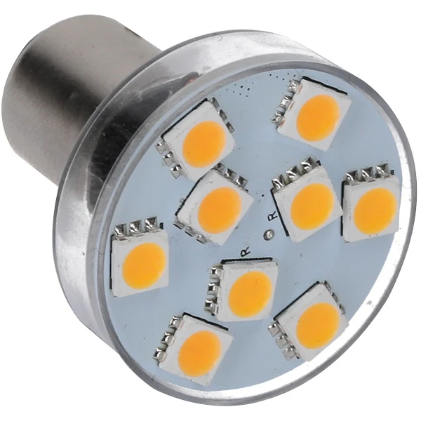 Nautecled, Bajonet LED pære BA15S - Rød/hvid, 10-35V DC, 2700K, 80 lumen