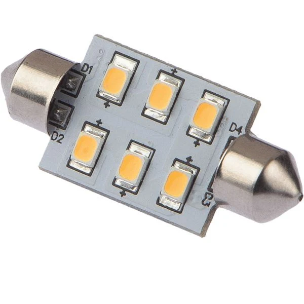 Nautecled, Pinolpære 42mm, 1,2W, 10-35V, 2700K, 80 Lumen