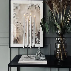 LED Stagelys H 38cm - 4 stk med fjernbetjening