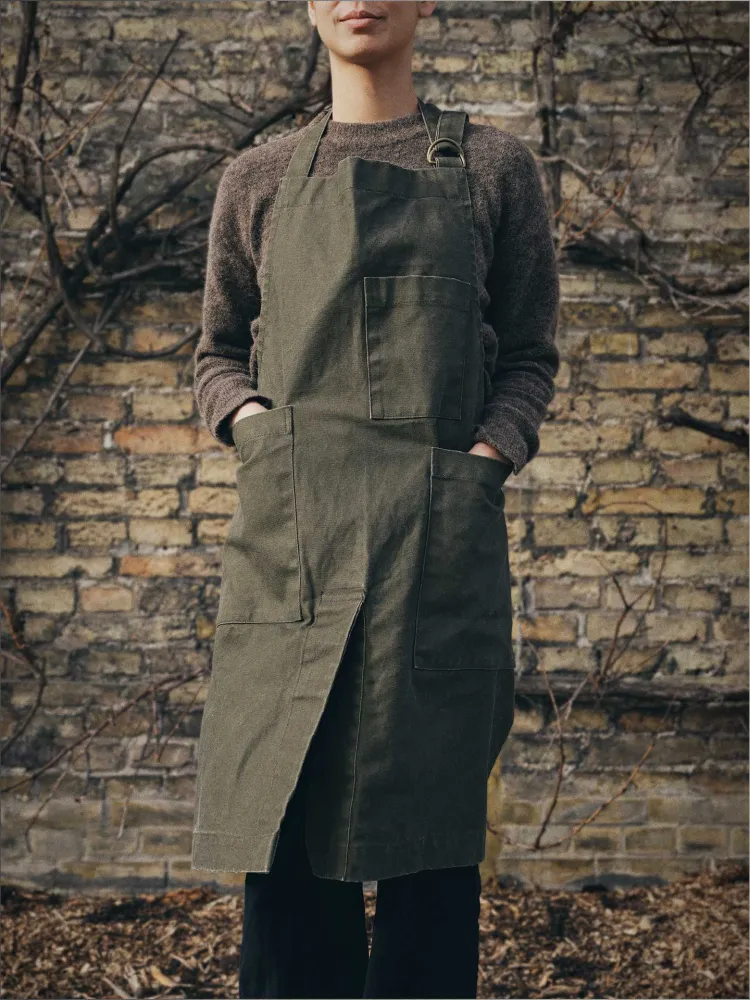 Bark Garden Apron - Olive