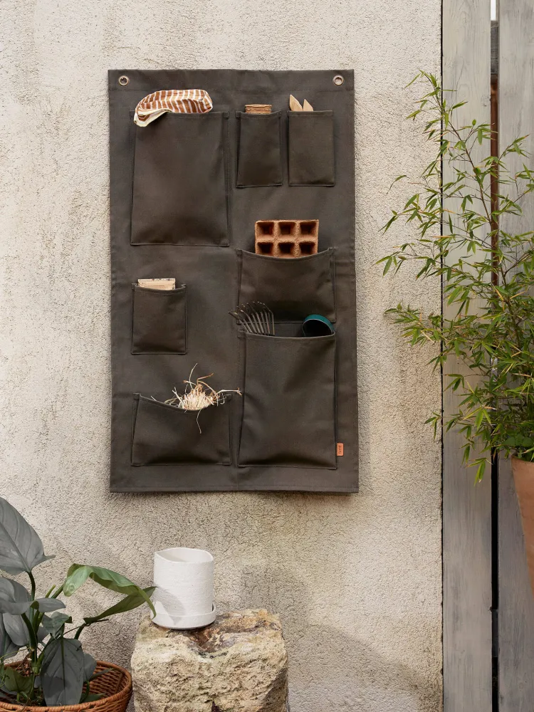 Bark Garden Wall Storage - Olive