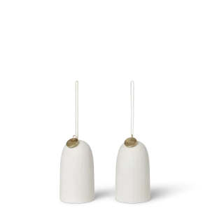 Bell Ceramic Ornament - Set 2 - Off-White
