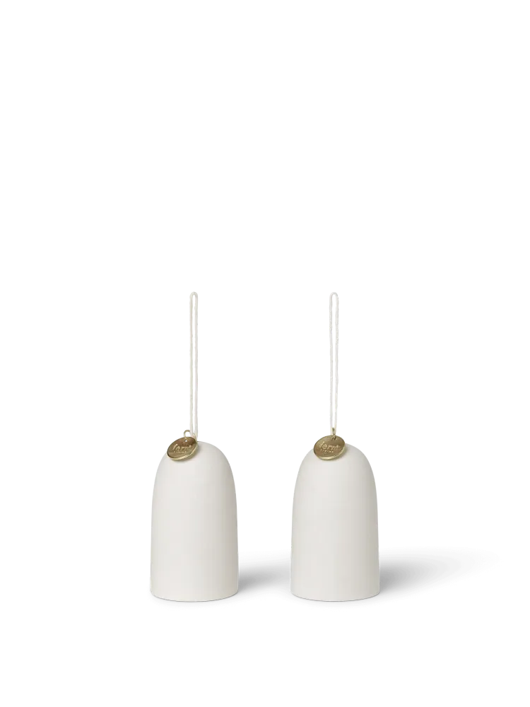 Bell Ceramic Ornament - Set 2 - Off-White