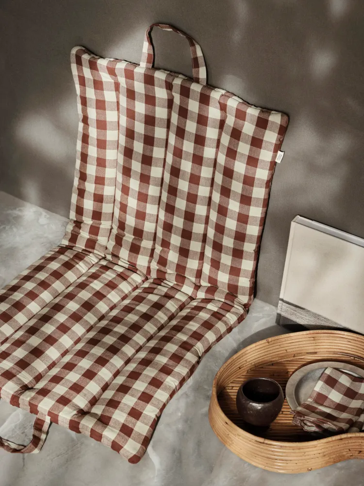 Bothy Check Folding Mat - Cinnamon/Grey Green