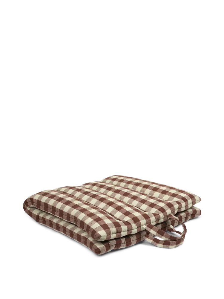 Bothy Check Folding Mat - Cinnamon/Grey Green