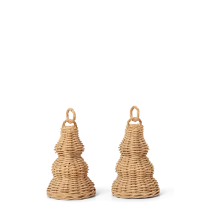 Braided Bell Baubles - Set 2 - Natural