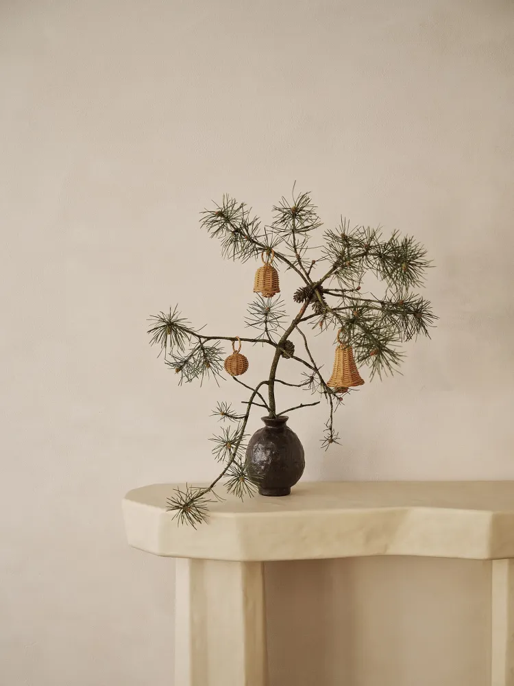 Braided Bell Baubles - Set 3 - Natural