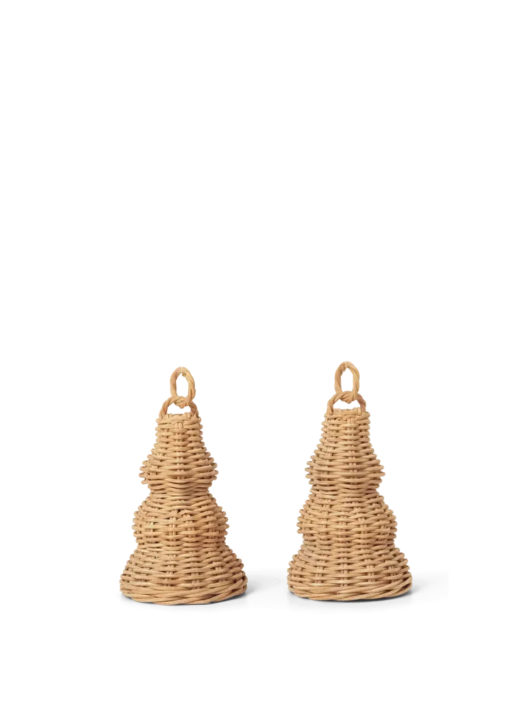 Braided Bell Baubles - Set 2 - Natural