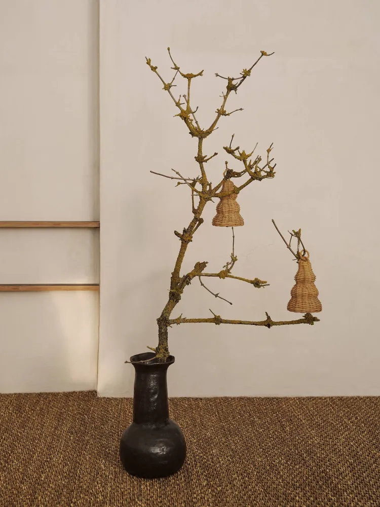Braided Bell Baubles - Set 2 - Natural