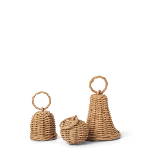 Braided Bell Baubles - Set 3 - Natural