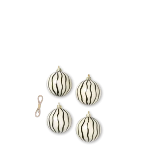 Christmas Glass Ornaments - Lines - Set 4 - Green
