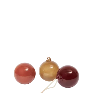 Glass Baubles - Large - Set 3 - Roseate Opaque