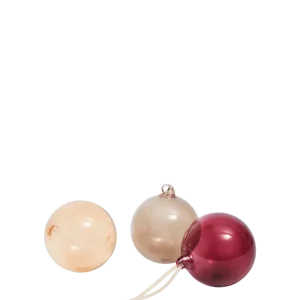 Glass Baubles - Large - Set 3 - Roseate Translucent