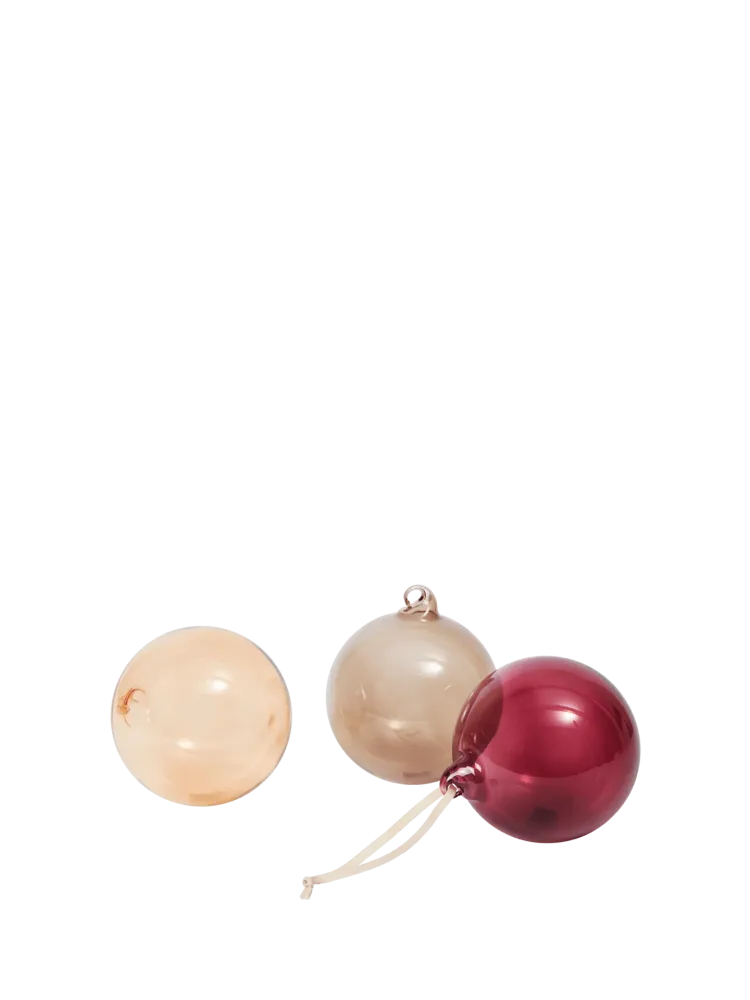 Glass Baubles - Large - Set 3 - Roseate Translucent