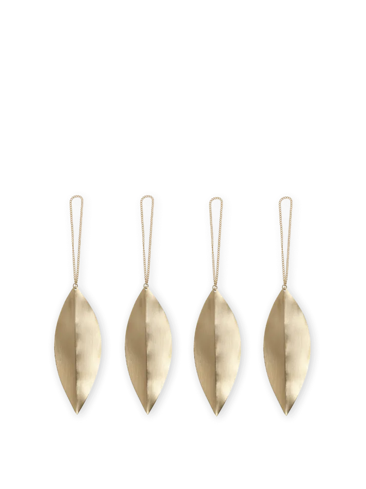 Leaf Brass Ornaments - Set 4