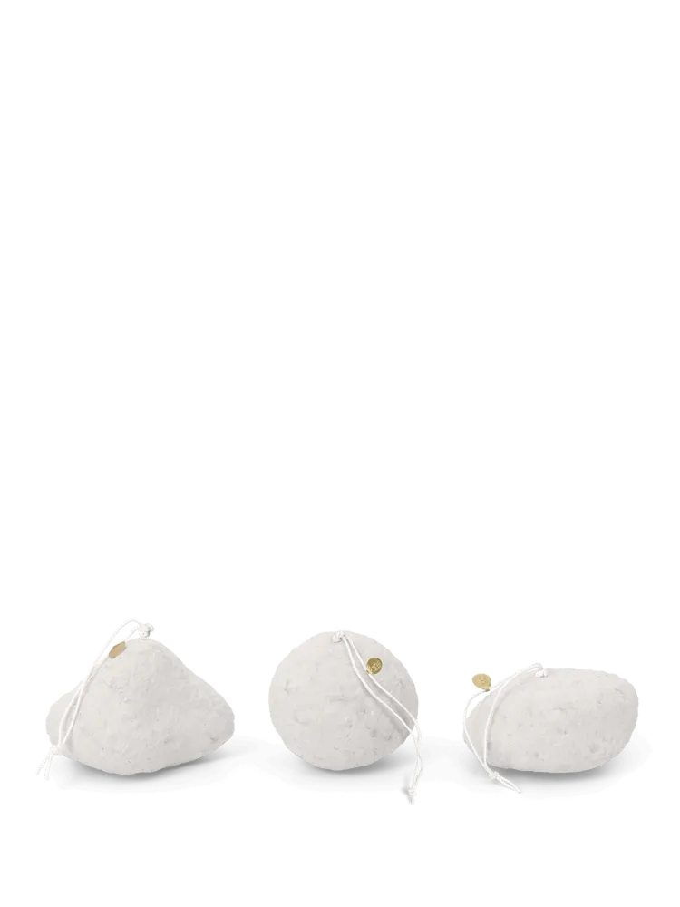 Snowball Ornaments - Set 3 - White