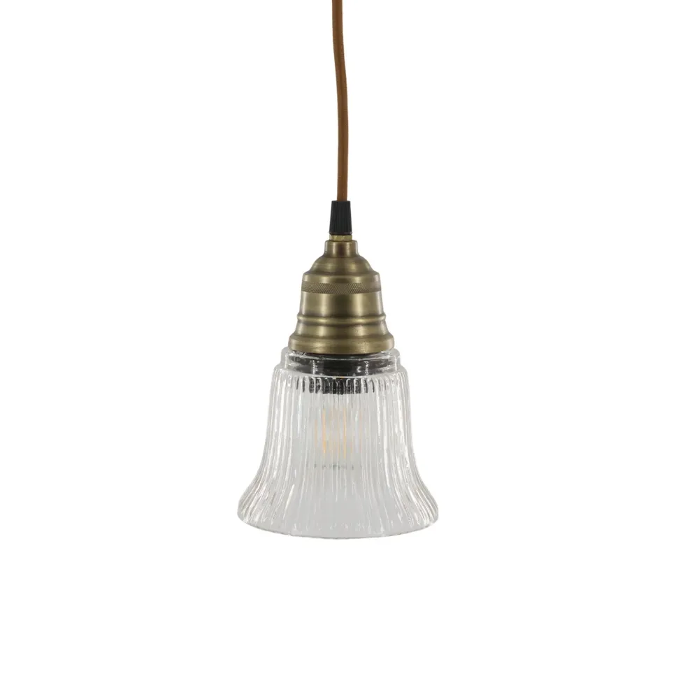 Glaslampe med messingtop - Chic Antique