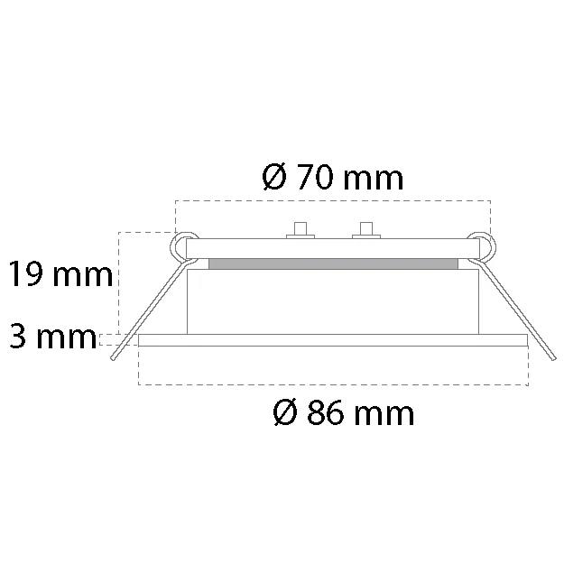 Casolux, Maria LED indbygningsspot 10-32V stor, alu hvid, IP65, 3W, 3000K, 255 lumen