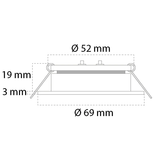 Casolux, Maria lille alu grå indbygningsspot med touch 10-32V, 3000K, IP65, 170 lumen, Ø69 mm