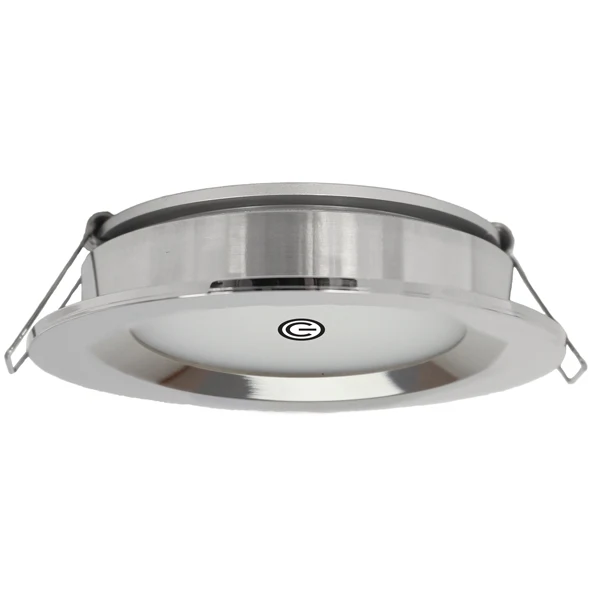 Casolux, Maria stort indbygningsspot, alu. grå med touch 10-32V, IP65, 3000K, 255 lumen, Ø 86 mm