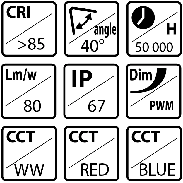 Casolux, Merle LED nedadlysende lys, rødt, IP67, 10-30 V, 0,5 W