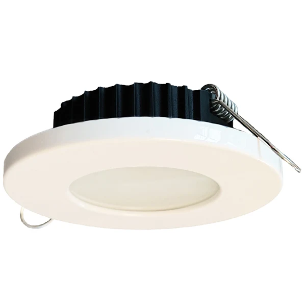 Casolux, Rikke indbygningsspot 10-32V, hvid plast, IP65, 3000K, 70 lumen, Ø 72 mm