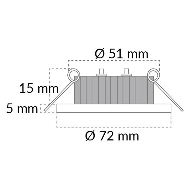 Casolux, Rikke spot dæmpbar 10-32V IP65, krom plast, 70 lumen, 3000K