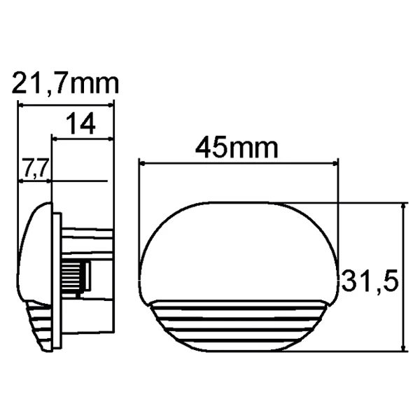 Hella, LED Easy Fit Diodelys - Blå lys, 12/24V, IP67