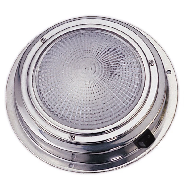 Klassisk loftlampe - påbygning, Rustfri, 20 x vit LED, Ø: 137 mm, Højde: 39 mm, 12 V, 1,3 W