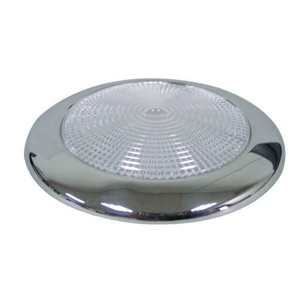 Rustfri LED Loftslampe 12V - 28 LED, Ø 132 mm, Højde 10 mm, 1 W