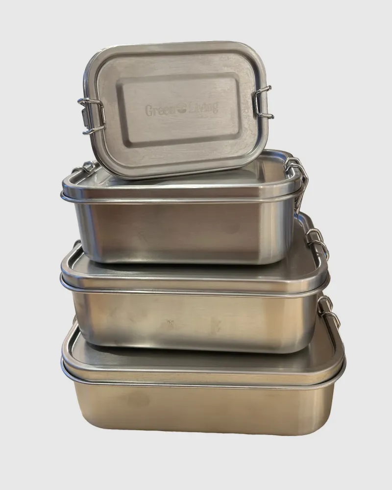 Bento Box i rustfrit chromed – perfekte til madpakke og snack